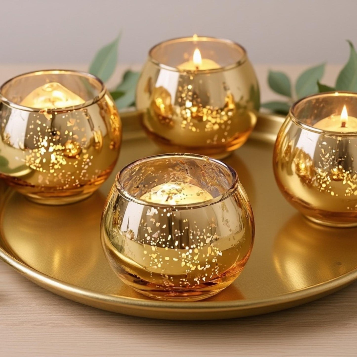 Gold Votive Candle Holders Set Of 6