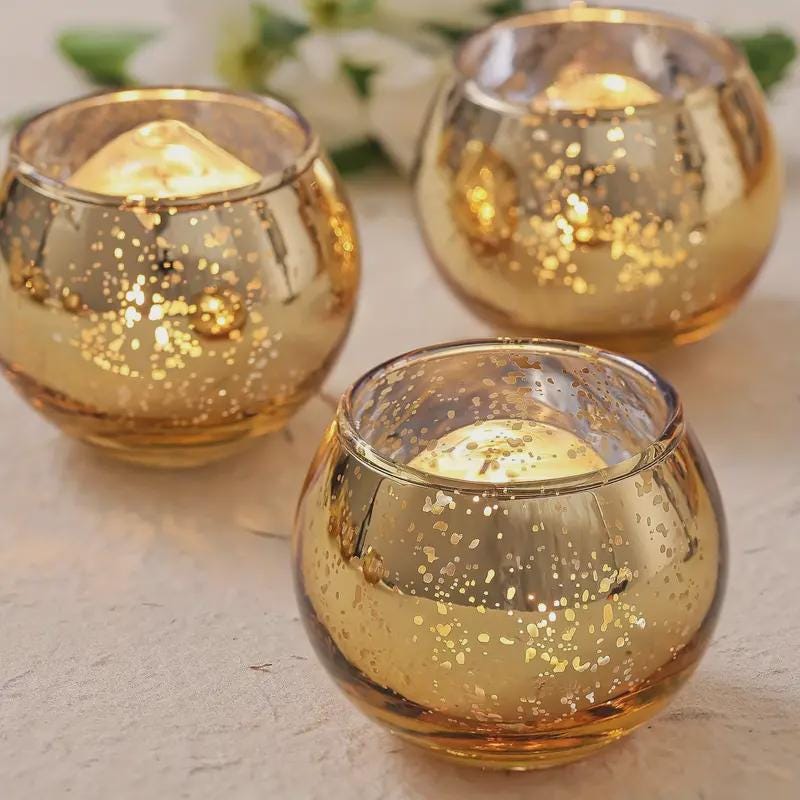 Gold Votive Candle Holders Set Of 6