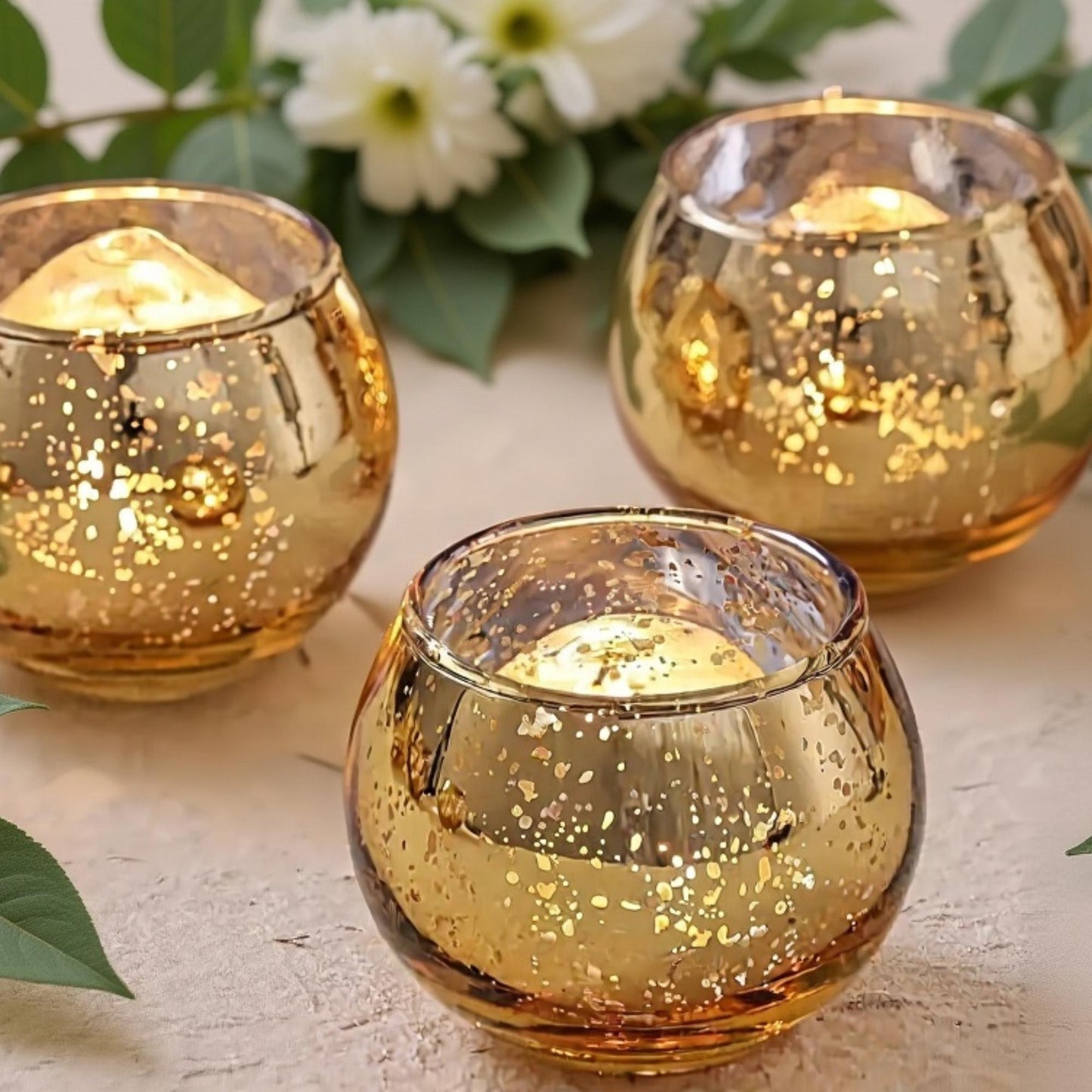 Gold Votive Candle Holders Set Of 6