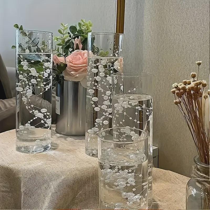 Pearl String Vase Filler – 5 Piece Set | Floating Candle & Table Decor