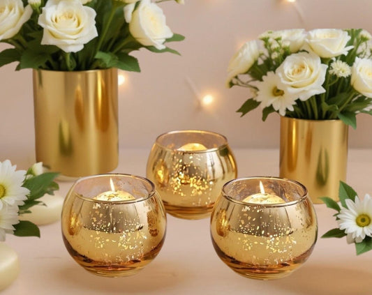 Gold Votive Candle Holders Set Of 6